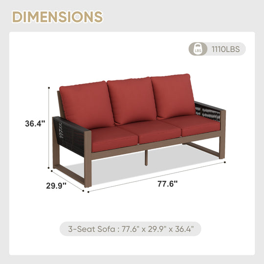 COOS BAY Natural Cedar 3 Seat Couch