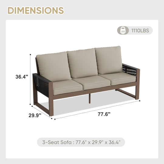 COOS BAY Natural Cedar 3 Seat Couch