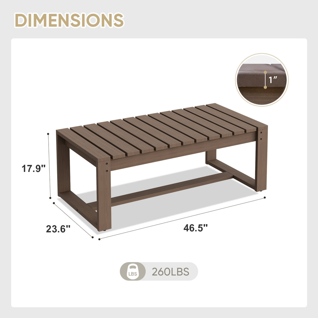 COOS BAY Natural Cedar Wood Slat Patio Table, Brownish