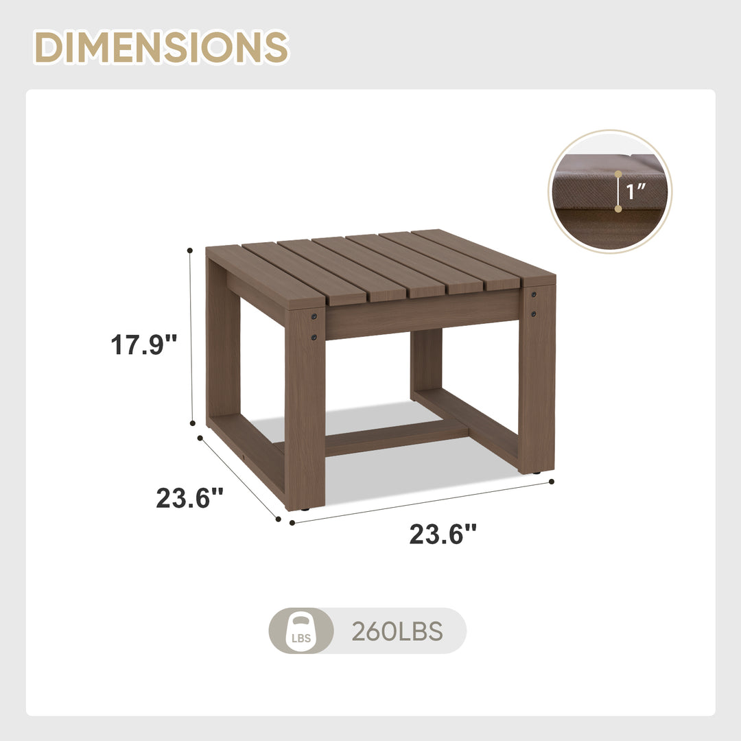 COOS BAY Natural Cedar Wood Slat Square Patio Table, Brownish