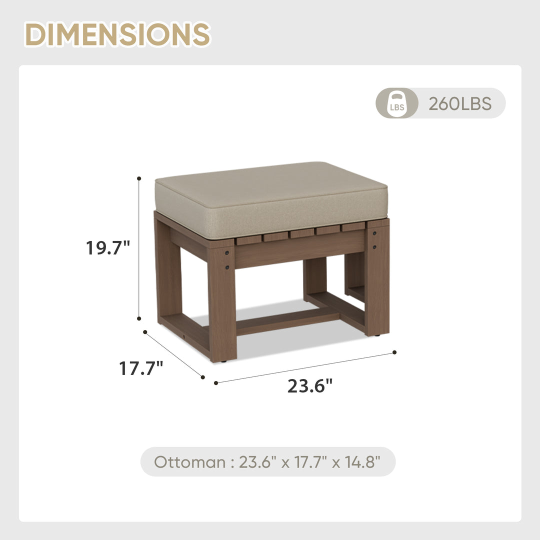 COOS BAY Natural Cedar Outdoor Patio Ottomans