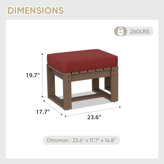 COOS BAY Natural Cedar Outdoor Patio Ottomans