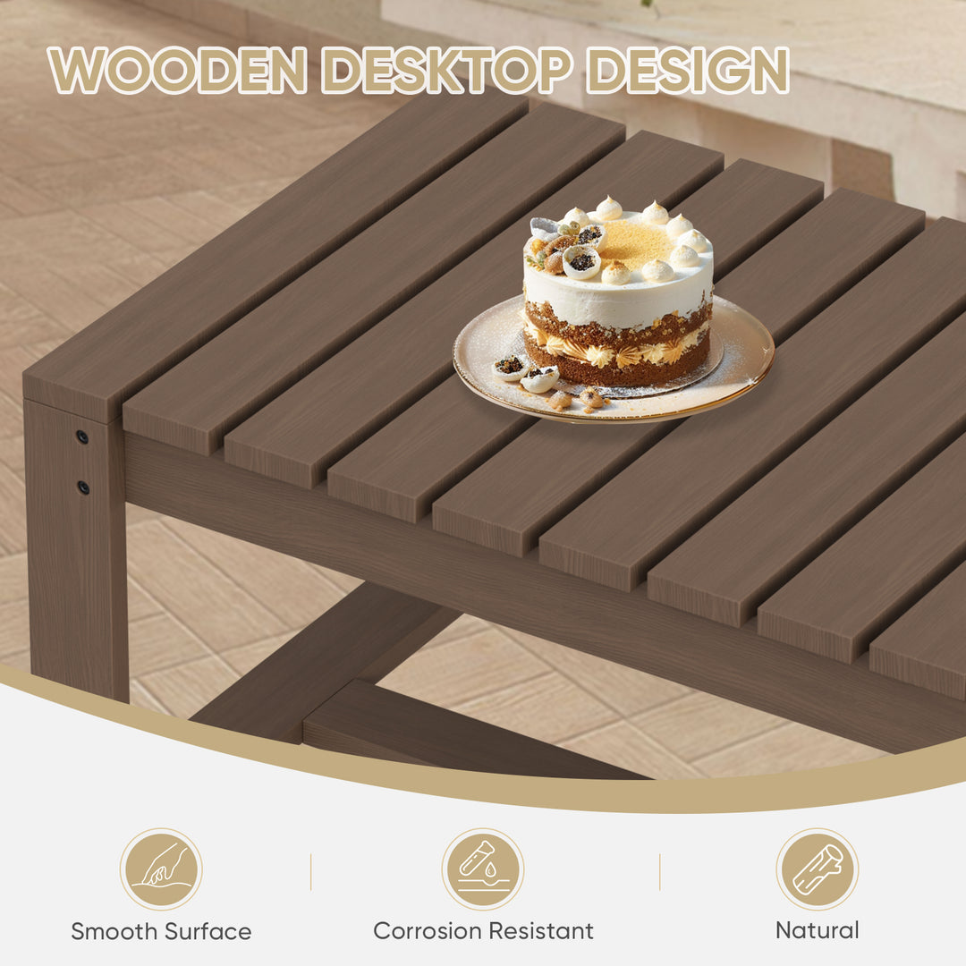 COOS BAY Natural Cedar 6 PCS Furniture Set w/ Sofa 2 Patio Chairs 2 Ottomans and Side Table