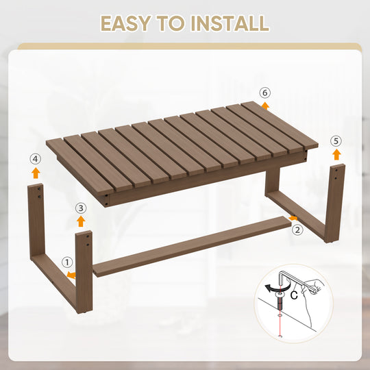 COOS BAY Natural Cedar Wood Slat Patio Table, Brownish