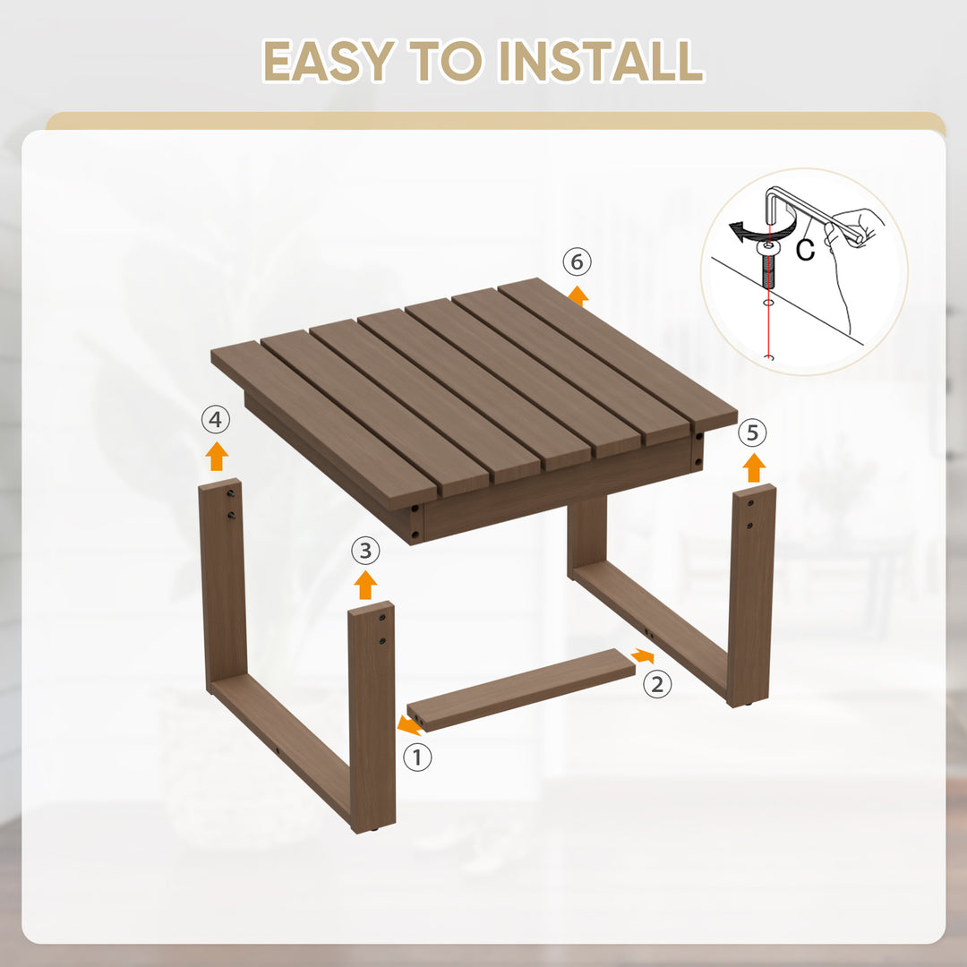 COOS BAY Natural Cedar Wood Slat Square Patio Table, Brownish