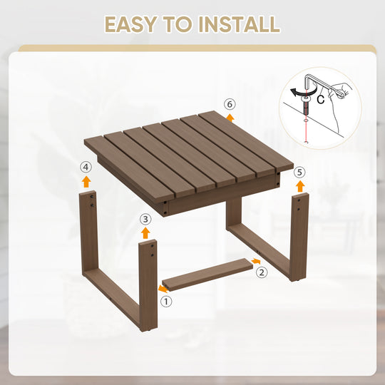 COOS BAY Natural Cedar Wood Slat Square Patio Table, Brownish