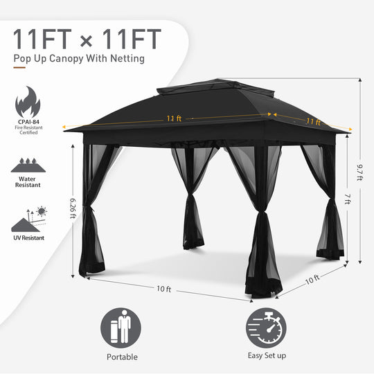 COOS BAY 11x11 Pop-Up Gazebo with Netting