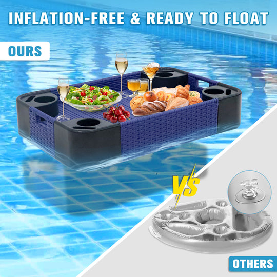 COOS BAY 35''x24'' Rectangular Floating Drink Holder for Pool and Hot Hub