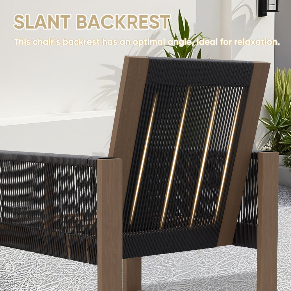 COOS BAY Natural Cedar 4 PCS Bistro Set, Real Wood Chairs and Ottomans