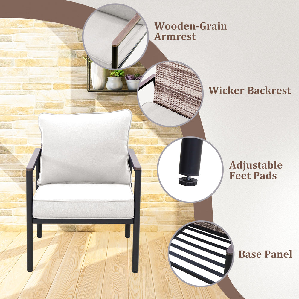 COOS BAY Sand Dune 5 PCS Outdoor Furniture Set, Patio Chairs, Loveseat, and Coffee Tables