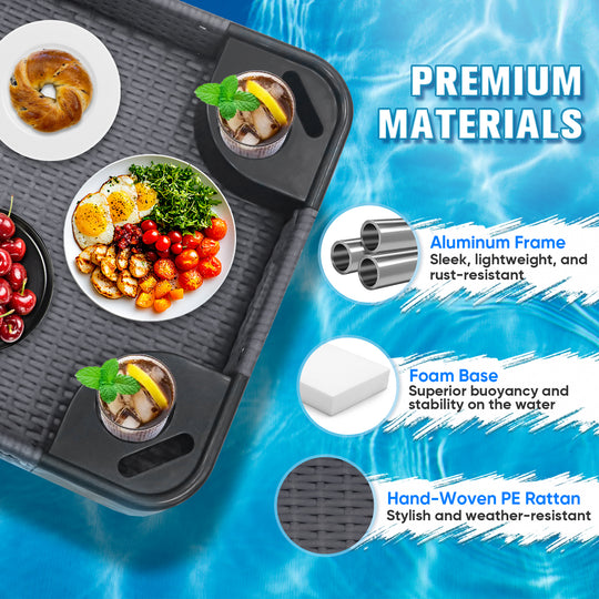 COOS BAY 24''x24'' Square Floating Drink Holder for Pool and Hot Hub