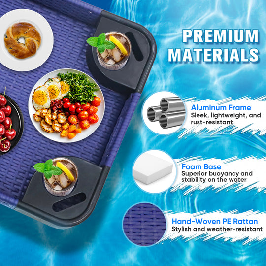 COOS BAY 35''x24'' Rectangular Floating Drink Holder for Pool and Hot Hub