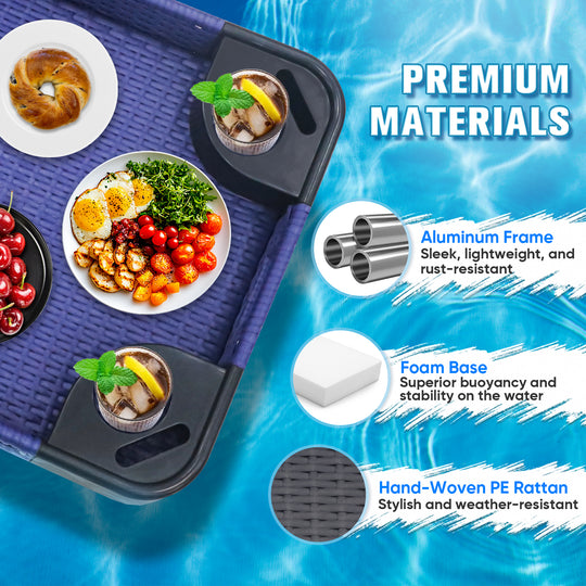 COOS BAY 24''x24'' Square Floating Drink Holder for Pool and Hot Hub