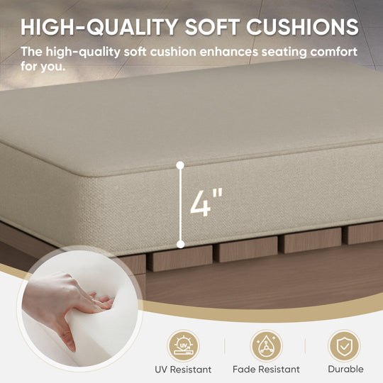 COOS BAY Natural Cedar Outdoor Patio Ottomans