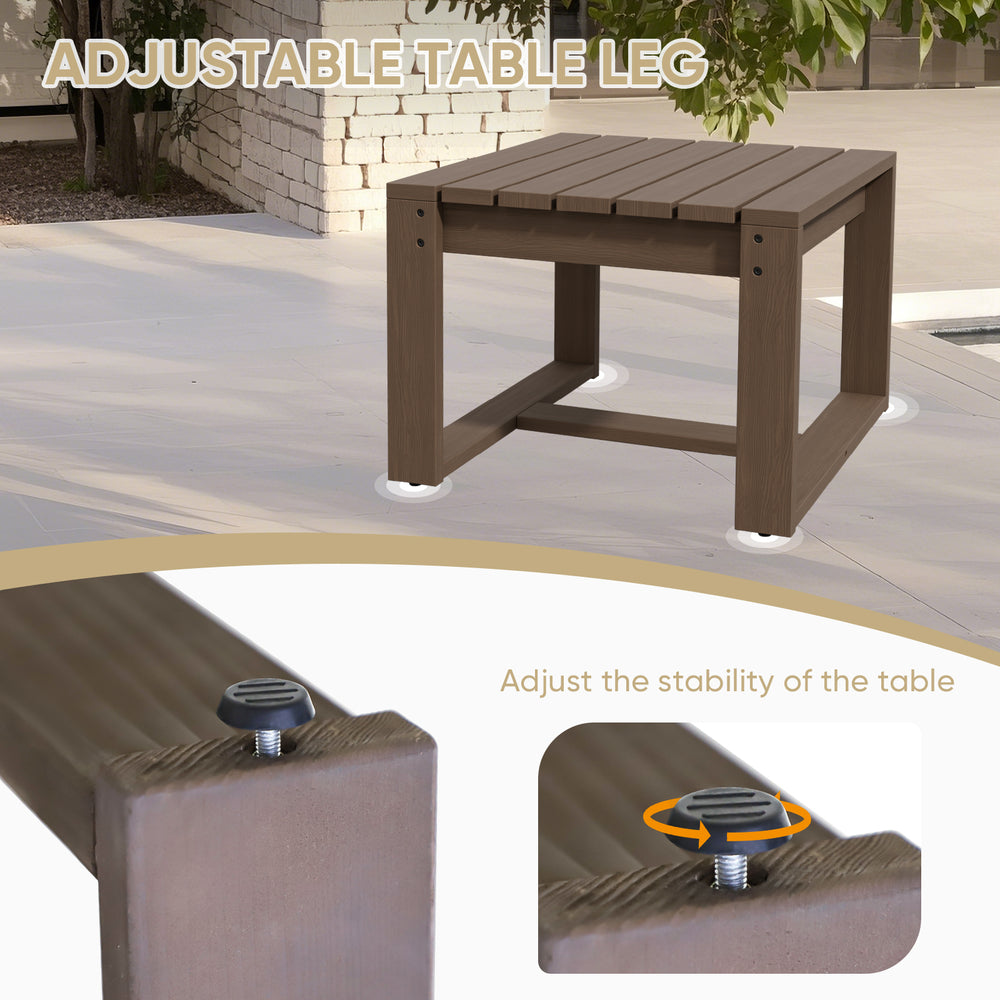 COOS BAY Natural Cedar Wood Slat Square Patio Table, Brownish