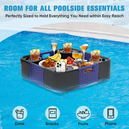 COOS BAY 24''x24'' Square Floating Drink Holder for Pool and Hot Hub