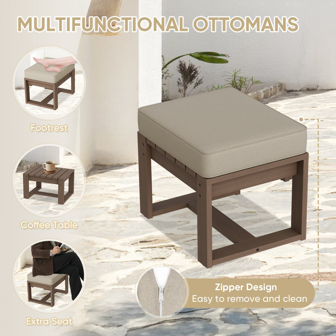 COOS BAY Natural Cedar Outdoor Patio Ottomans