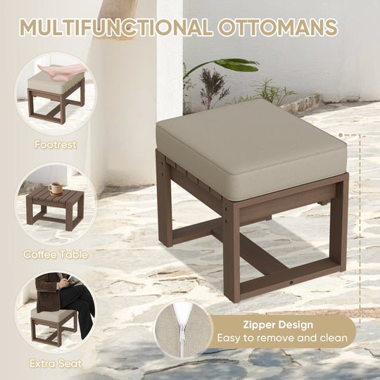 COOS BAY Natural Cedar Outdoor Patio Ottomans