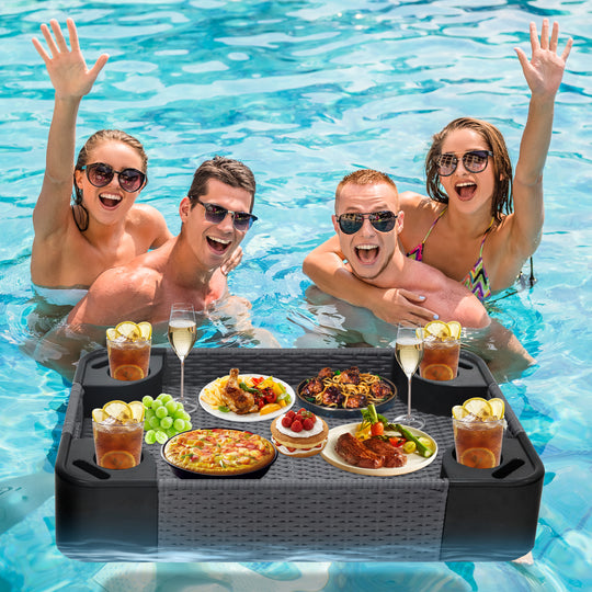 COOS BAY 35''x24'' Rectangular Floating Drink Holder for Pool and Hot Hub