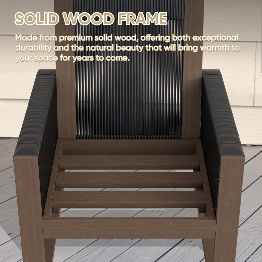 COOS BAY Natural Cedar Wood Patio Chair with Cushions