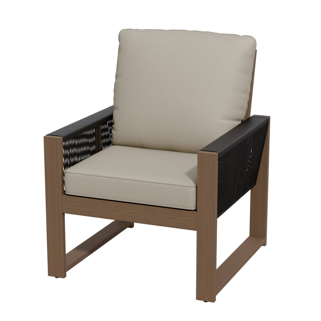 COOS BAY Natural Cedar Wood Patio Chair with Cushions