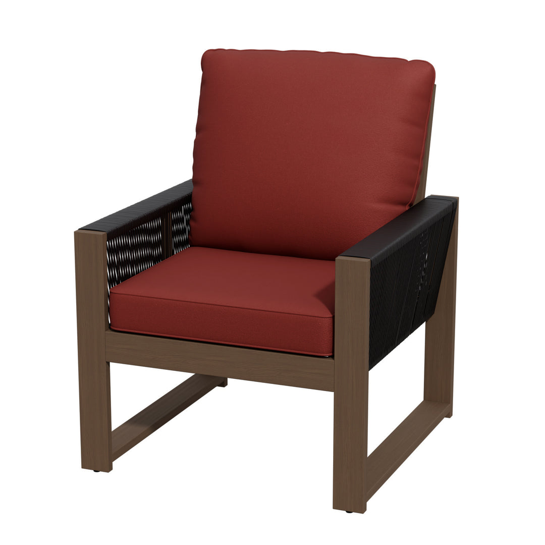 COOS BAY Natural Cedar Wood Patio Chair with Cushions