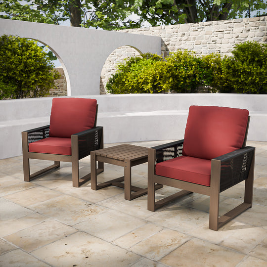 COOS BAY Natural Cedar Bistro Set, Real Wood Chairs and Table