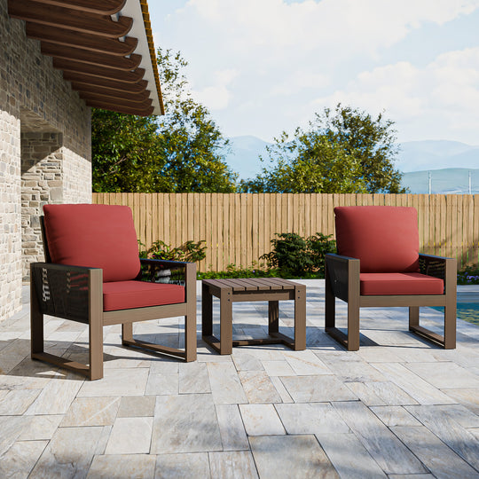 COOS BAY Natural Cedar Bistro Set, Real Wood Chairs and Table