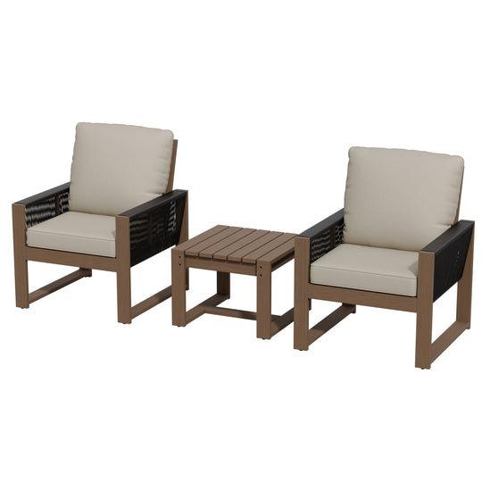 COOS BAY Natural Cedar Bistro Set, Real Wood Chairs and Table