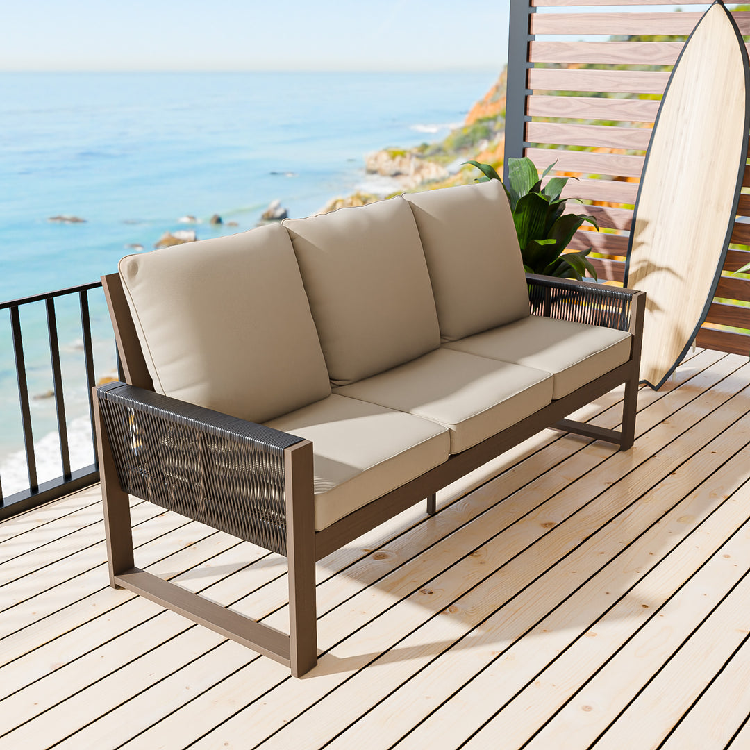 COOS BAY Natural Cedar 3 Seat Couch