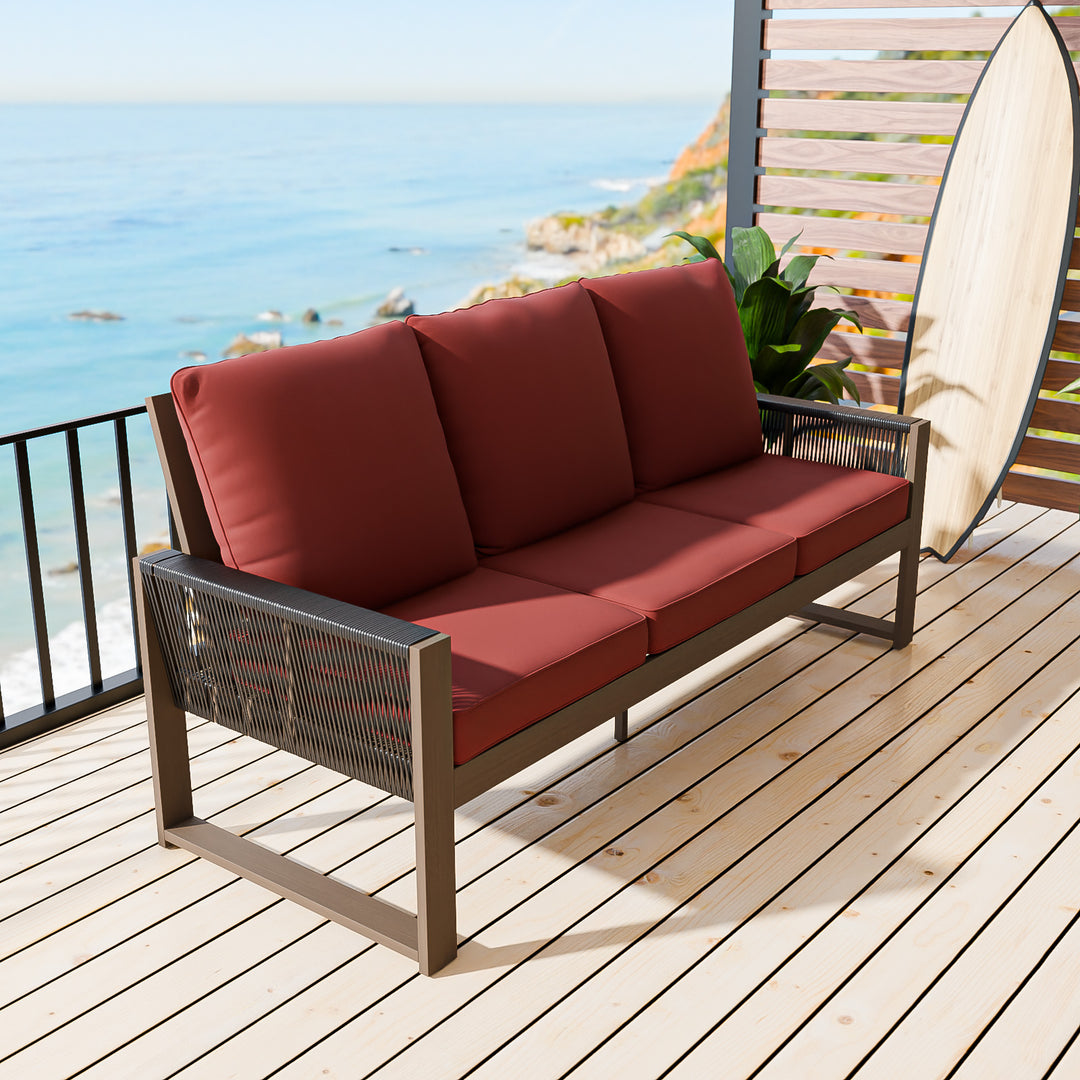 COOS BAY Natural Cedar 3 Seat Couch