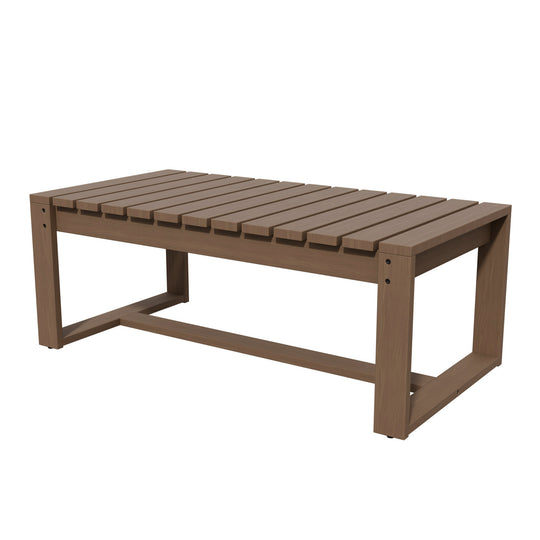COOS BAY Natural Cedar Wood Slat Patio Table, Brownish