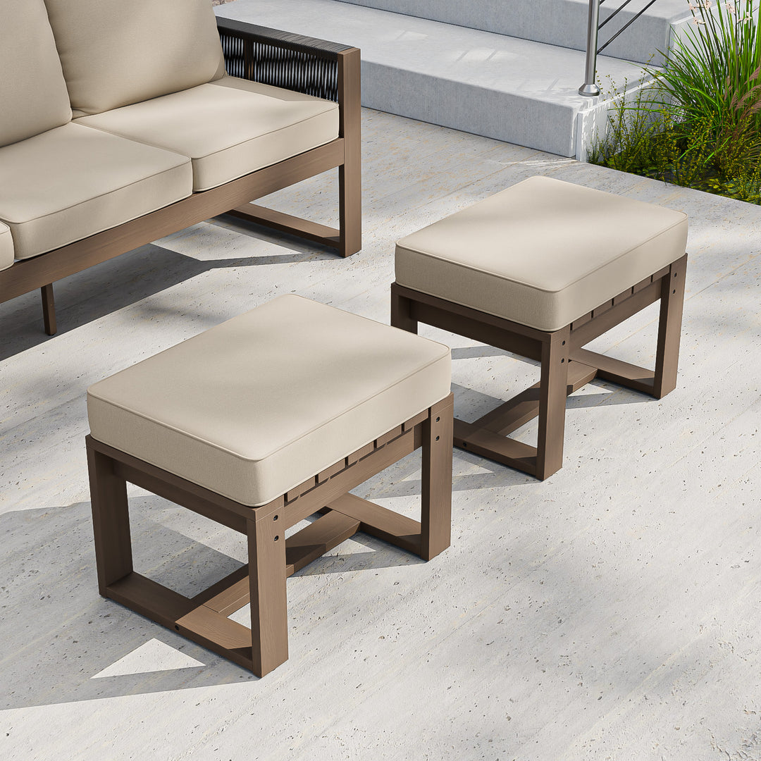 COOS BAY Natural Cedar Outdoor Patio Ottomans