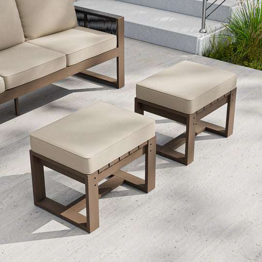 COOS BAY Natural Cedar Outdoor Patio Ottomans