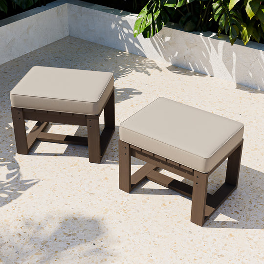 COOS BAY Natural Cedar Outdoor Patio Ottomans