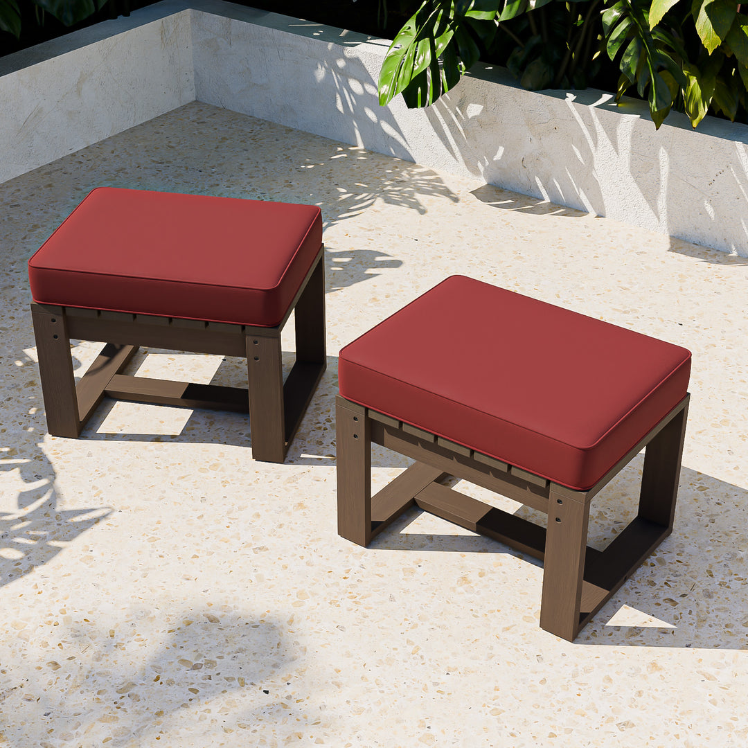 COOS BAY Natural Cedar Outdoor Patio Ottomans