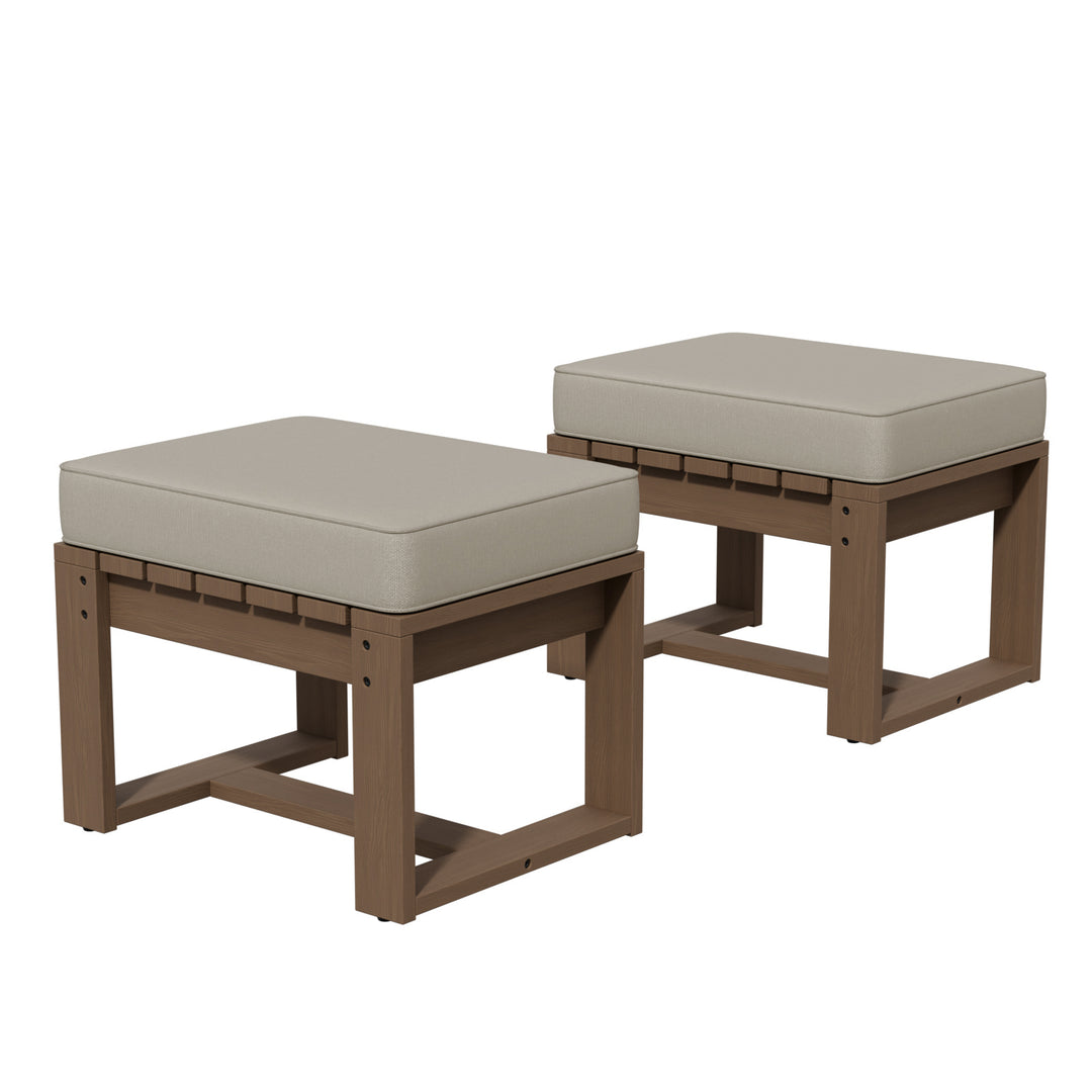 COOS BAY Natural Cedar Outdoor Patio Ottomans