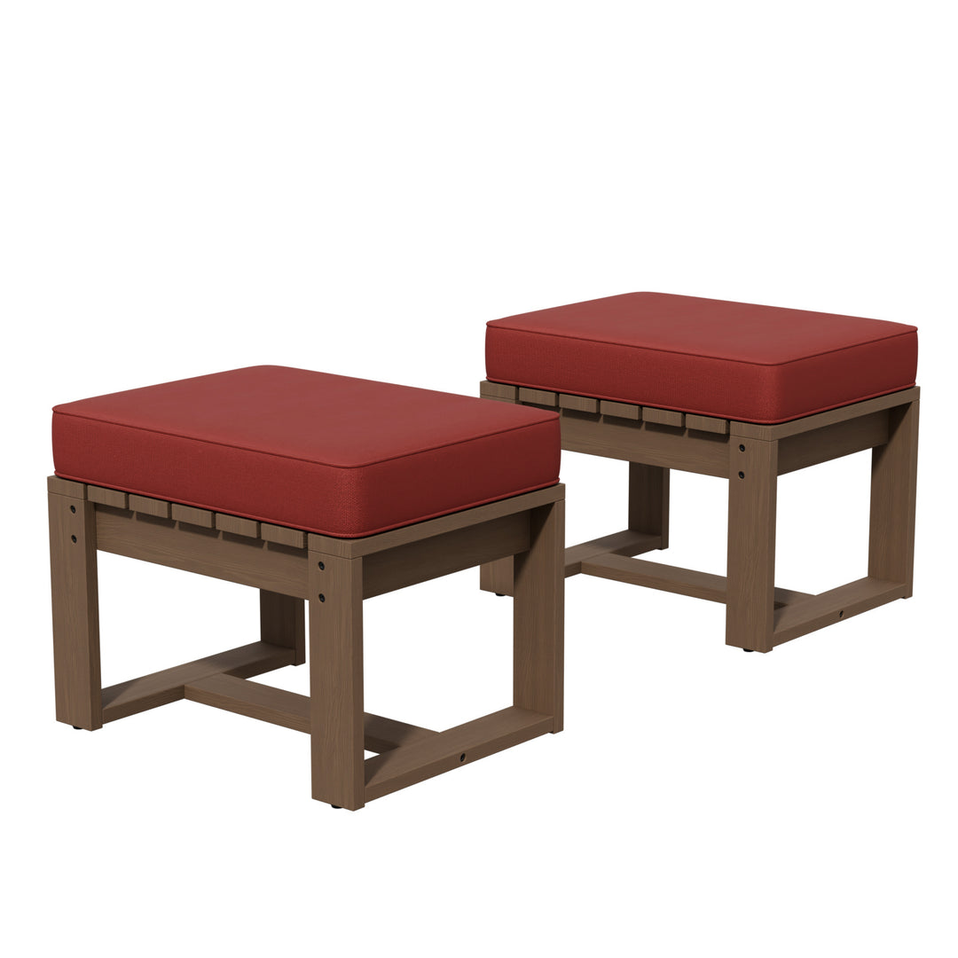 COOS BAY Natural Cedar Outdoor Patio Ottomans