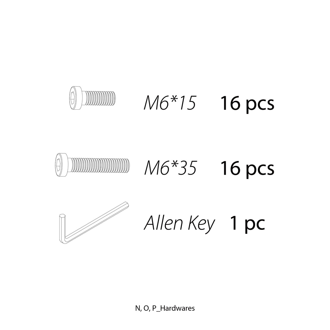 GBF1010MN-Part N Bolt N, Part O Bolt O, Part P Allen Key