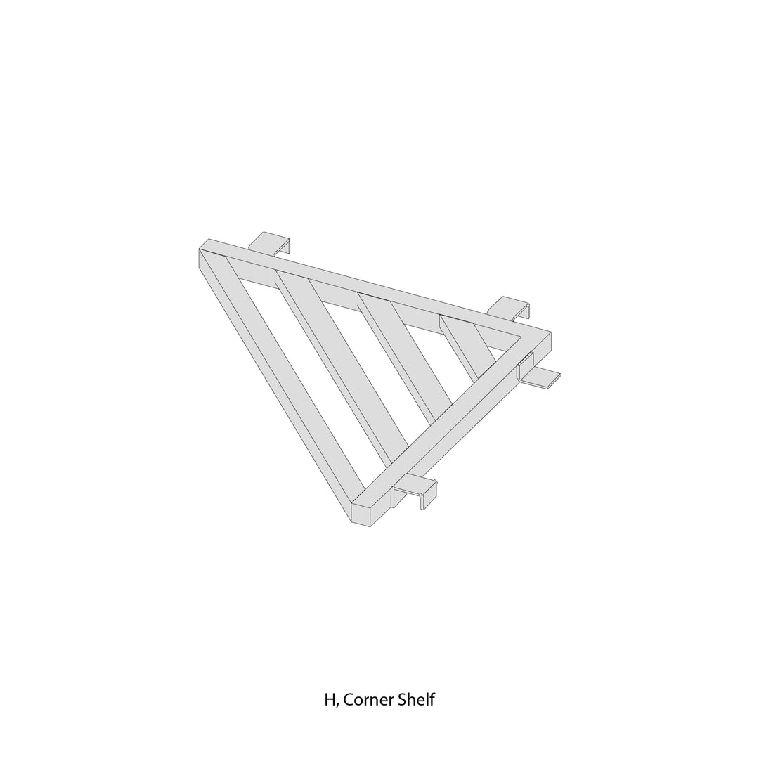 GBF0808-BGE Part H Corner Shelf