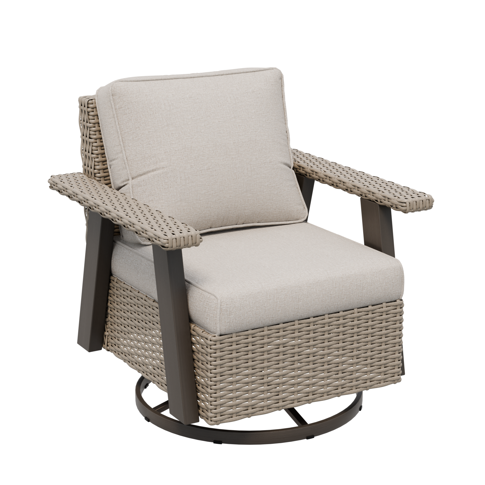 Rustic Hideaway Outdoor Swivel Rocker Patio Chair_M48