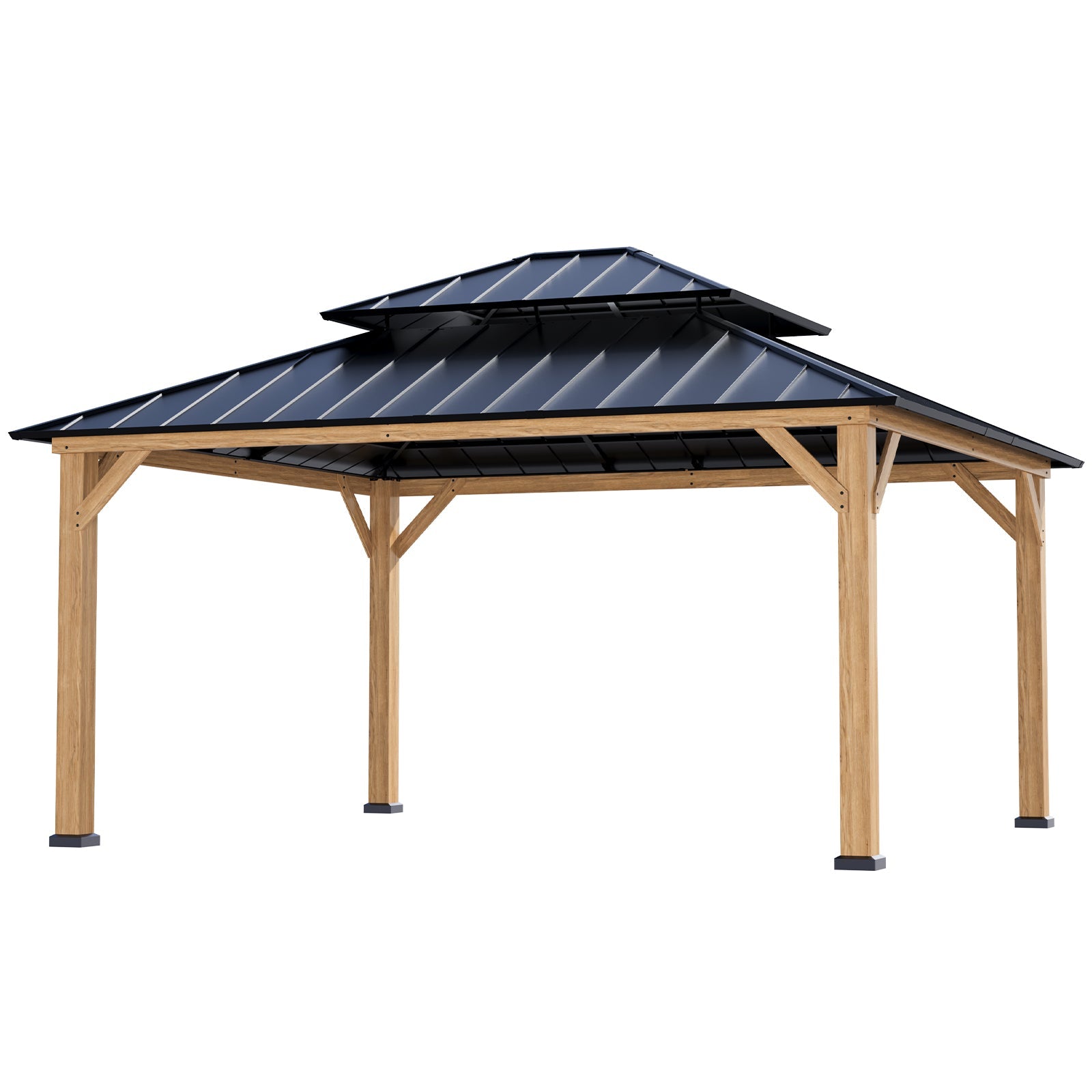 13x15 Hardtop Gazebo with Cedar Wood Frame_GBWD1214