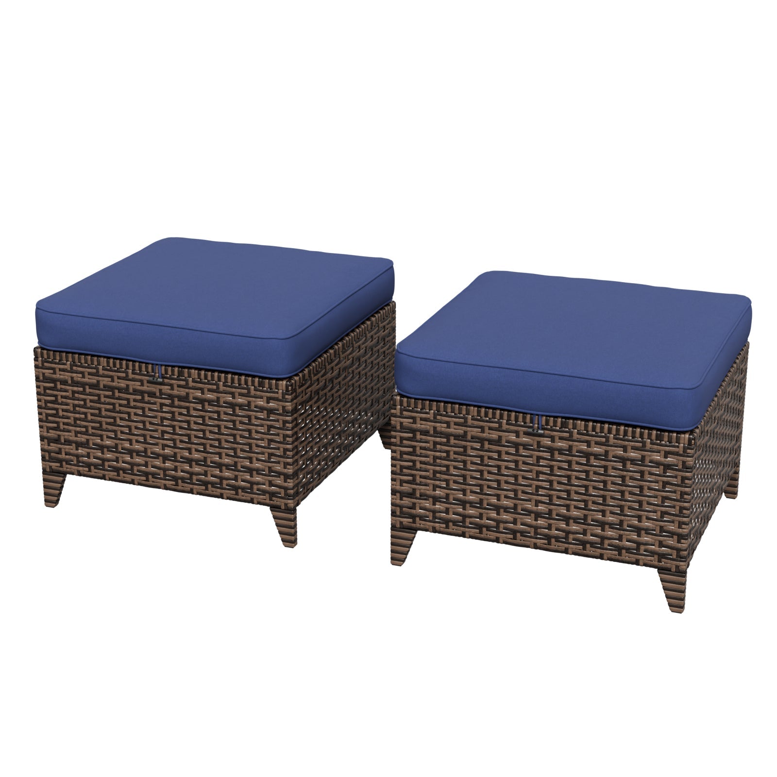 Harbor Retreat Wicker 2 PCS Outdoor Ottomans_FTX-A