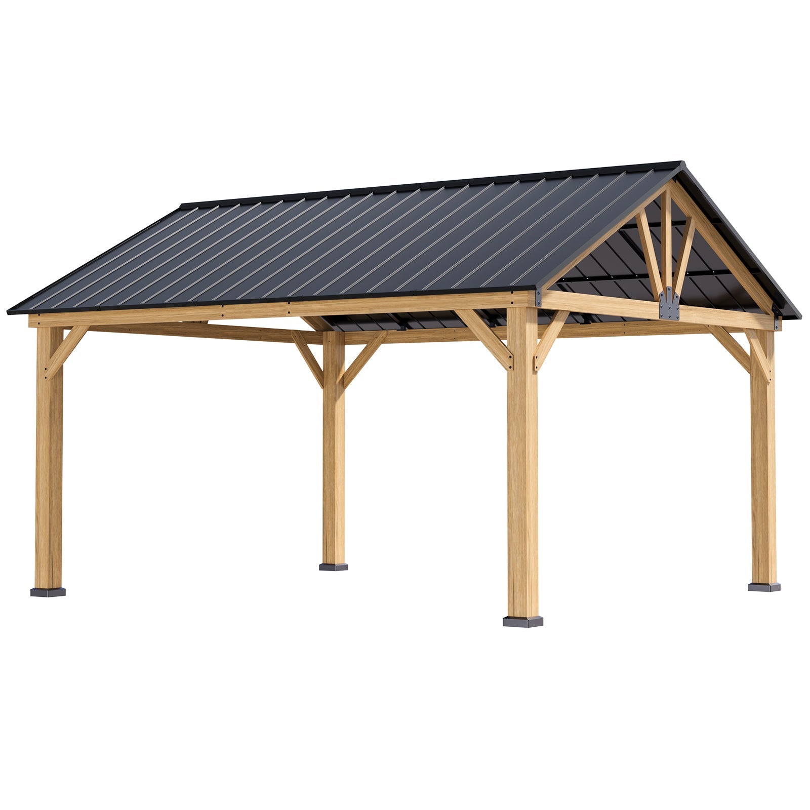 13x15 Hardtop Gazebo with Cedar Wood Frame_GBW1412