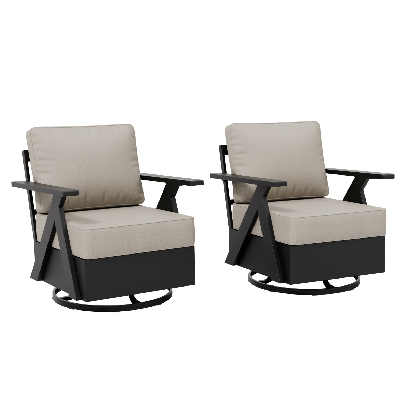 Iron Luxe Modern Outdoor Swivel Rocking Chairs_FMO-B