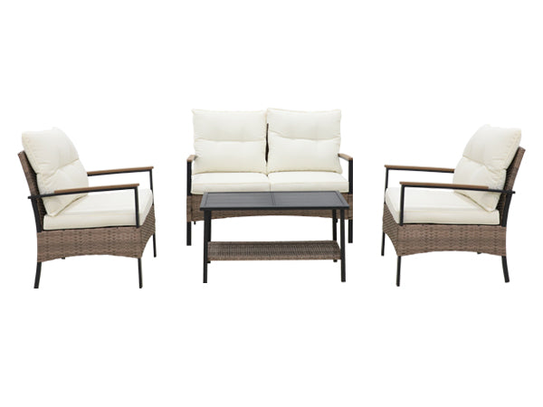 4-Piece Outdoor Modern Conversation Sets_CB-P4-A01-BGE