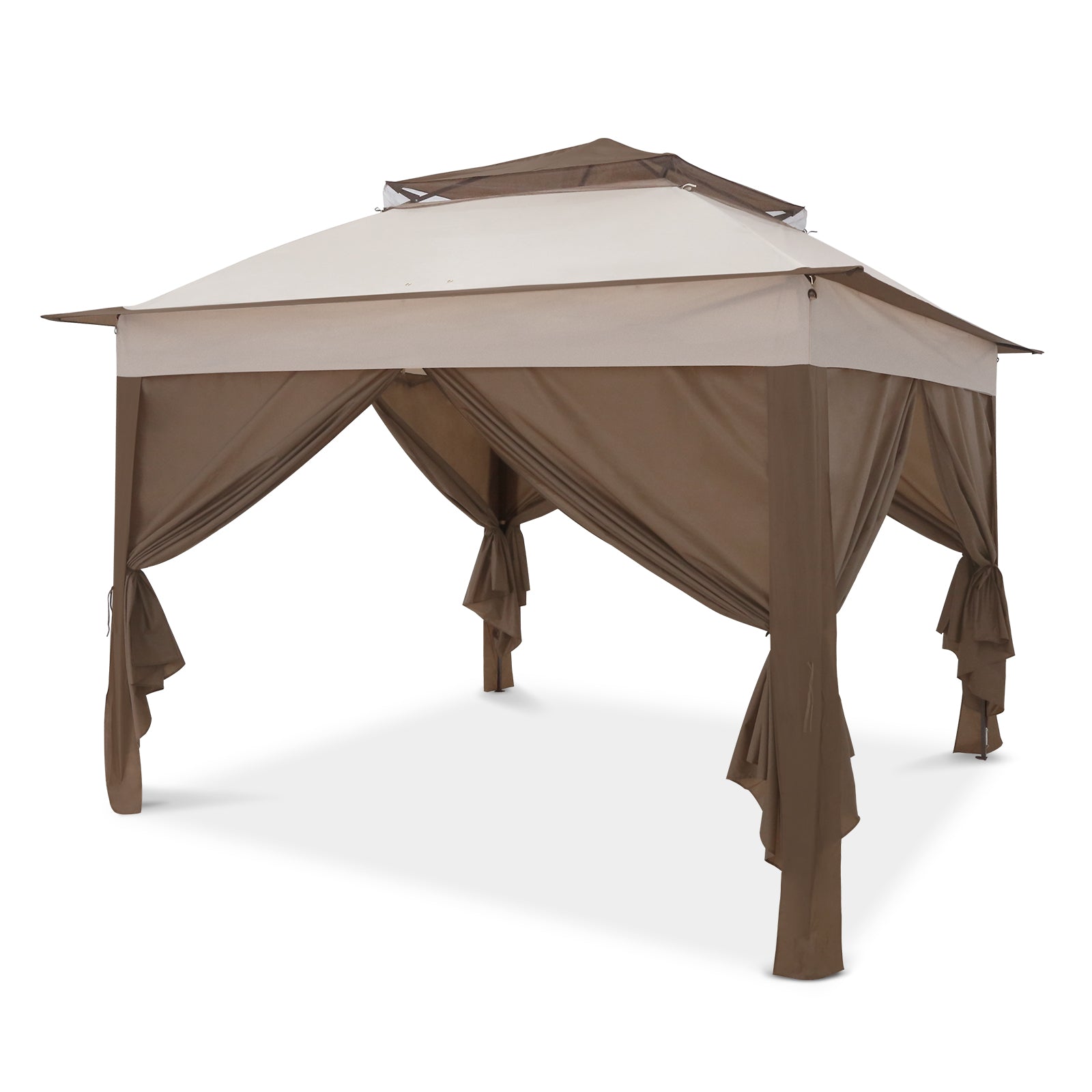 11x11 Pop-up Gazebo with 4 Sidewalls _CB121SW4(Beige Frame)