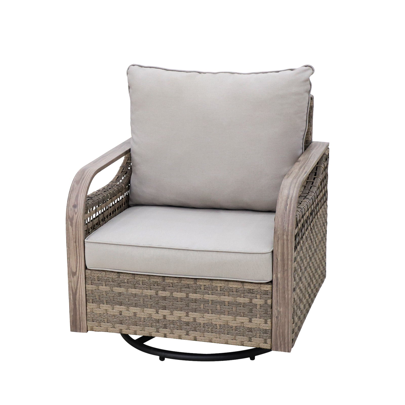 Modern Outdoor Swivel Rocker Chair_CBM-P1-A-BRNBGE