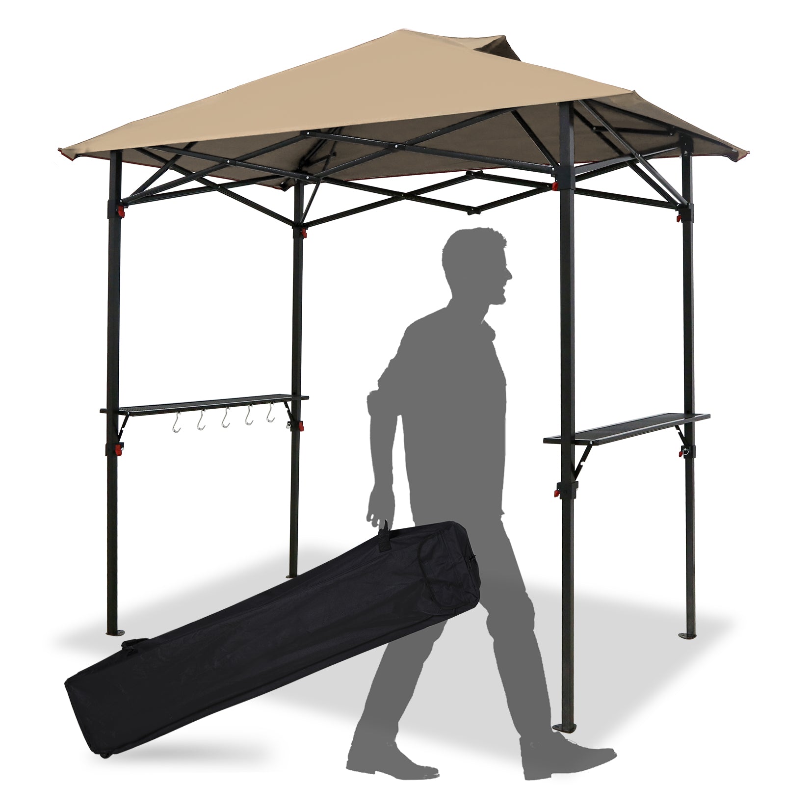 8x5 Pop up BBQ Grill Gazebo with Soft Top_CB40PUBBQ