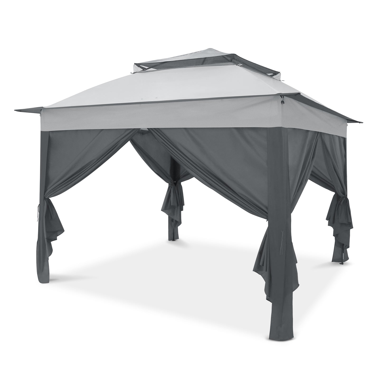 11x11 Pop-up Gazebo with 4 Sidewalls _CB121SW4(Black Frame)